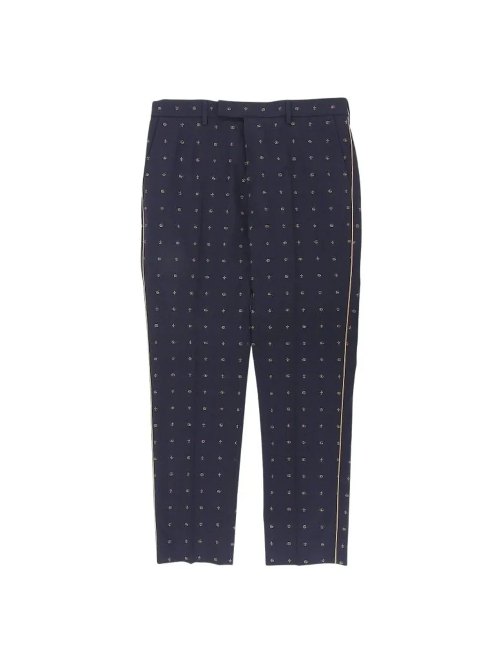 Gucci GG Marmont Wool Trousers Pants Navy Brown 50